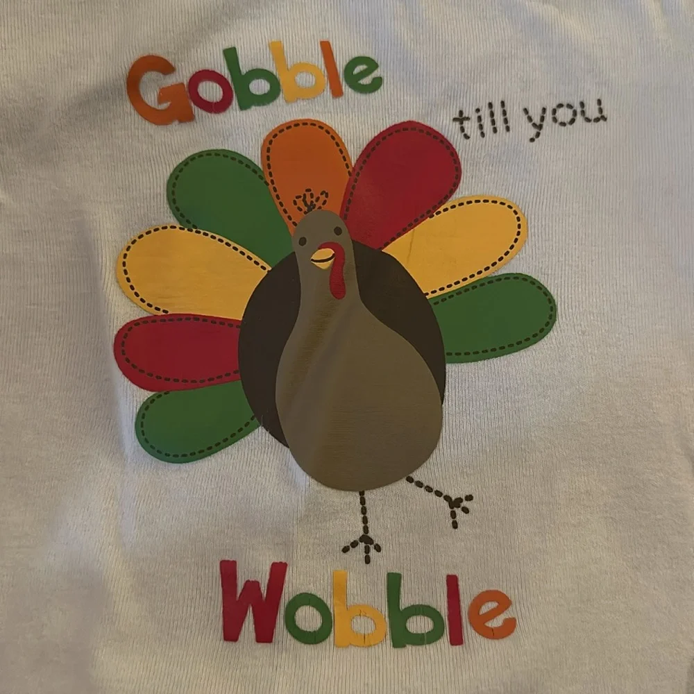 Kids Orange & Cream Thanksgiving Turkey Pajama Set